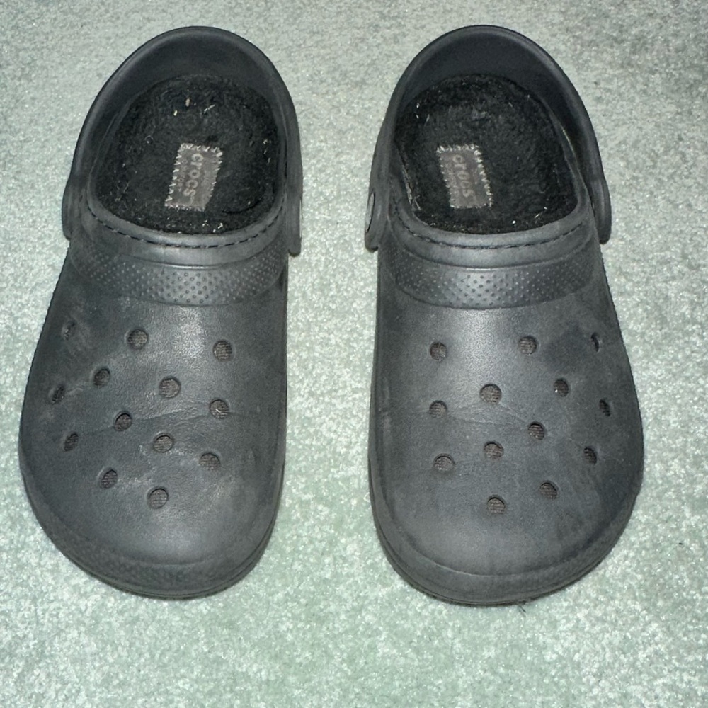 CROCS Kids Black Slippers
